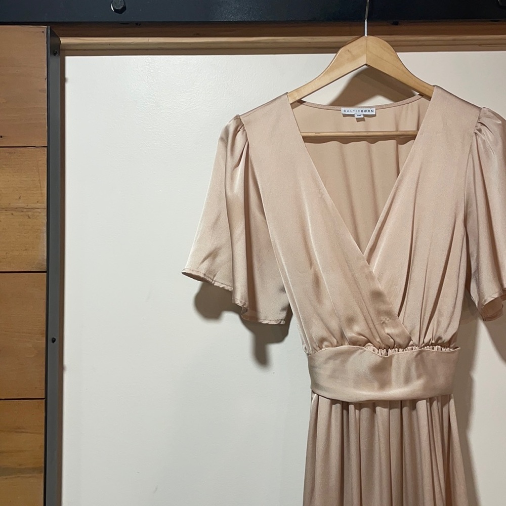 Champagne Tie Dress (Baltic Born) - Size M